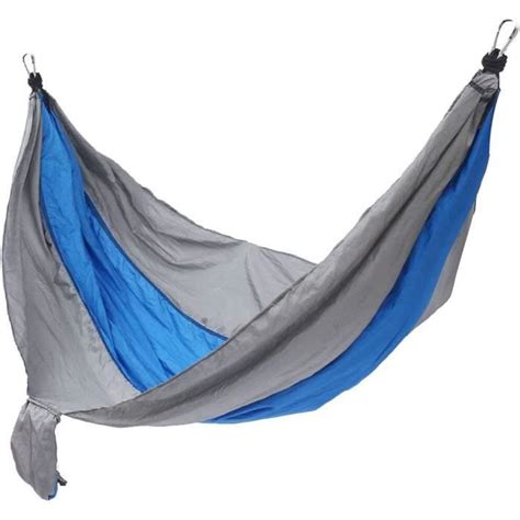 Hamac Double En Nylon Ultra L Ger Pour Camping Ext Rieur Bleu Gris