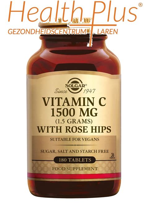 Solgar Vitamine C 1500mg With Rose Hips 180 Tabletten Health Plus