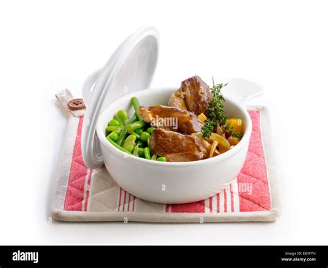 Lamb stew with vegetable fricassée Stock Photo Alamy