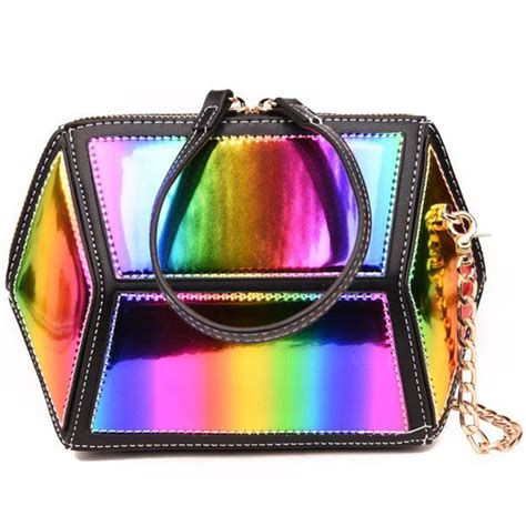 2018 Fashion Hologram Bag Mini Laser Holographic Crossbody Chain Bag Women Messenger Bags Drop