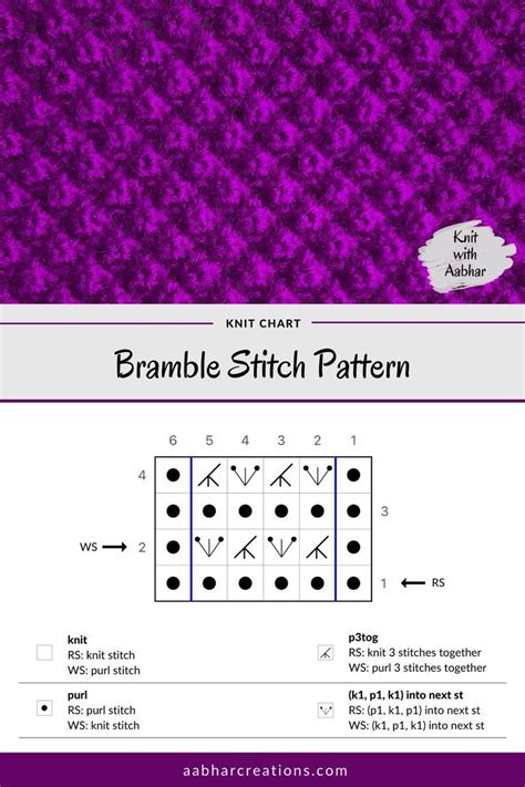 Knit With Aabhar Bramble Stitch Pattern Artofit