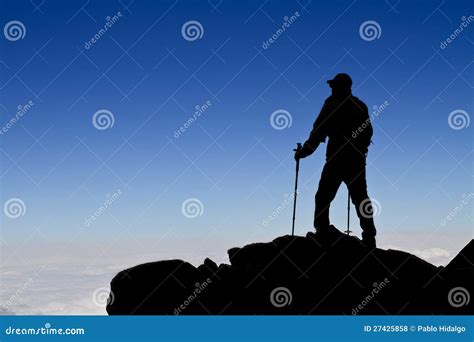 Hiker Backpacker Silhouette Walking Stock Photo Image Of Adventure