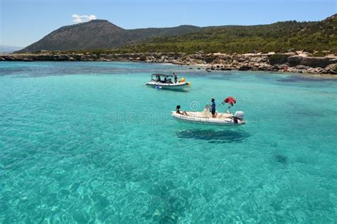 Boats In The Blue Lagoon Akamas Peninsula Cyprus Editorial Stock