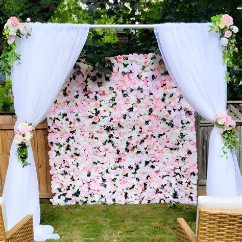 Mixed Flower Wall Rental Marquee Lights Rental