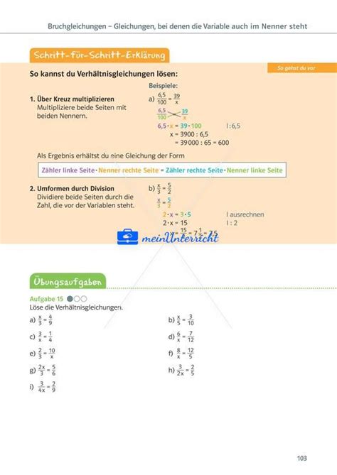 Gleichungen Mit Einer Variablen Teil 2 MeinUnterricht