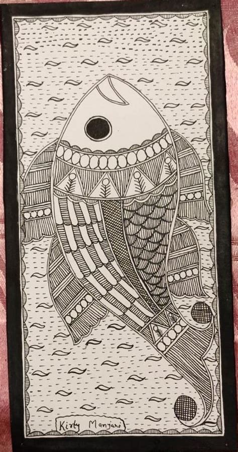 Traditional Madhubani Painting Fish Atelier Yuwa Ciao Jp