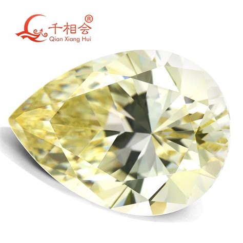 Mn Yellowish White Color Pear Shape For Cubic Zirconia Loose Cz Stone