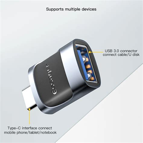 Essager Otg Usb To Type C Adapter Converter Fast Charging A