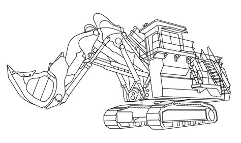 Dibujo Lineal Para Ni Os Para Colorear M Quina Excavadora Para La