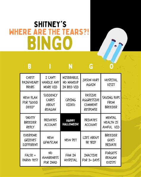 Alright Here Is My Official Bingo Card Game Runs Through The End Of