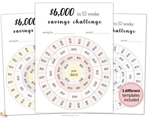 6k Savings Challenge Savings Tracker 6000 Monthly Savings Challenge