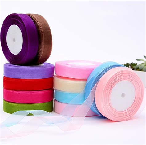 Mm Wide Nylon Organza Ribbon Roll Colors Available