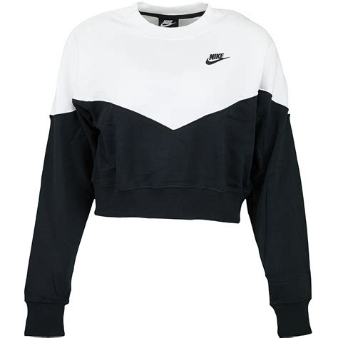 Nike Damen Sweatshirt Heritage Fleece Schwarz Weiß Hier Bestellen