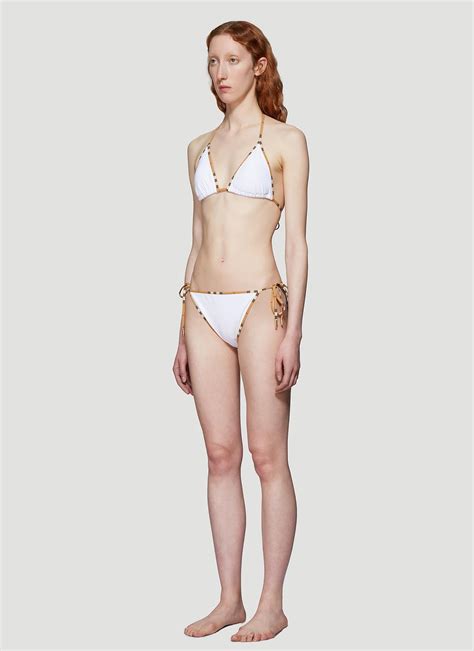 Burberry Synthetic Vintage Check Triangle Bikini In White Lyst