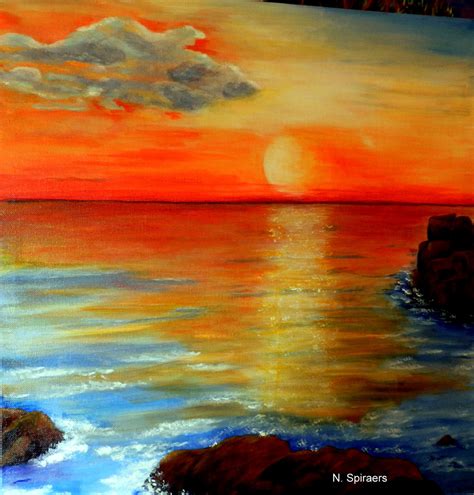 Coucher De Soleil En Armor Peinture Par Nicole Spiraers Artmajeur