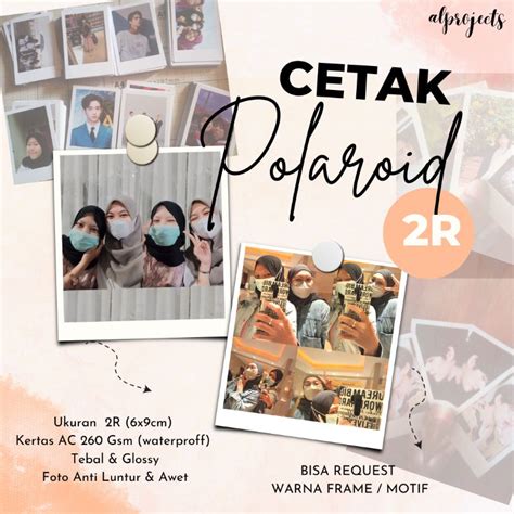 Jual CETAK FOTO POLAROID CETAK FOTO 25 FOTO BEBAS WARNA FRAME