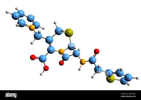 3d Image Of Cephaloridine Skeletal Formula Molecular Chemical