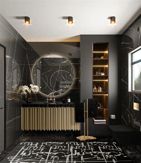 Luxury Bathroom Designs A Splendid Combination Between Black And Gold