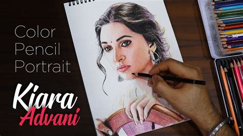 Kiara Advani Realistic Drawing Color Pencil Portrait Time Lapse