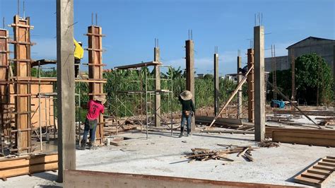 Concrete Column Construction Process Traditional Timber Formwork