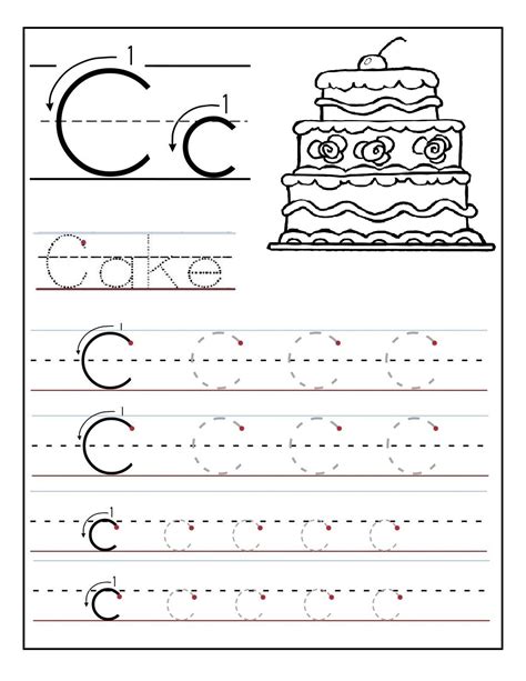 Free Printable Letter C Tracing Worksheets