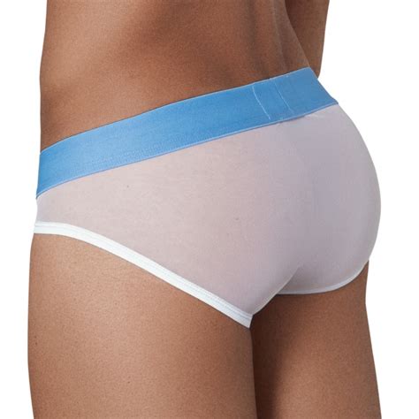 Slip Transparent Hunch Brief Blanc Bleu Menderwear