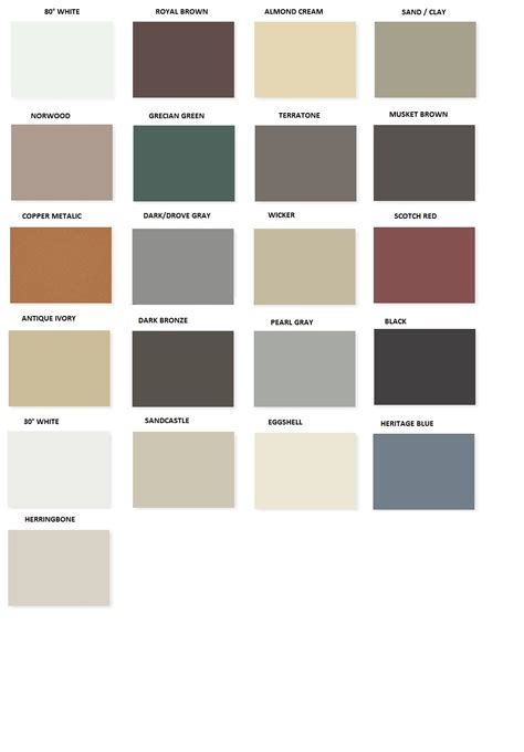 Color Chart Goldstar Gutter Supply