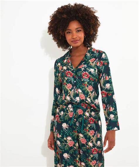 Peacock Print Pyjama Top Womens Nightwear Joe Browns