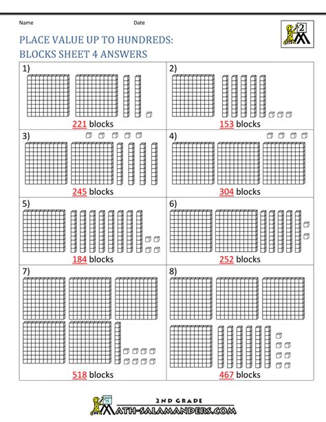 Printable Kindergarten Math Worksheet for Counting Number Blocks ...