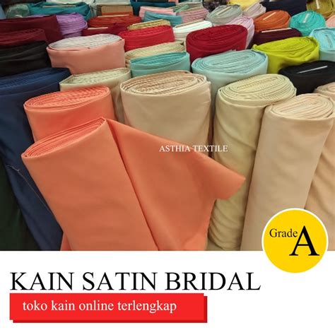 Jual Kain Satin Bridal Bridal Kain Meteran Bahan Gaun Pesta Mewah