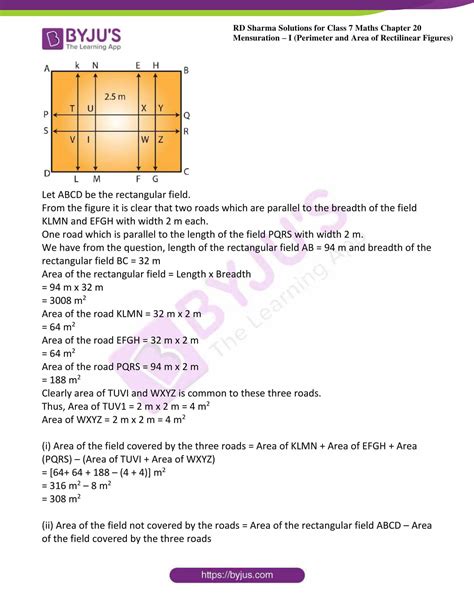 RD Sharma Solutions For Class 7 Maths Chapter 20 Mensuration I