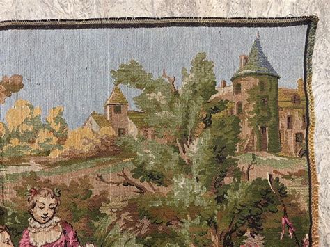 2X3 French Tapestry Vintage Tapestry Antique Tapestry Wall Hanging