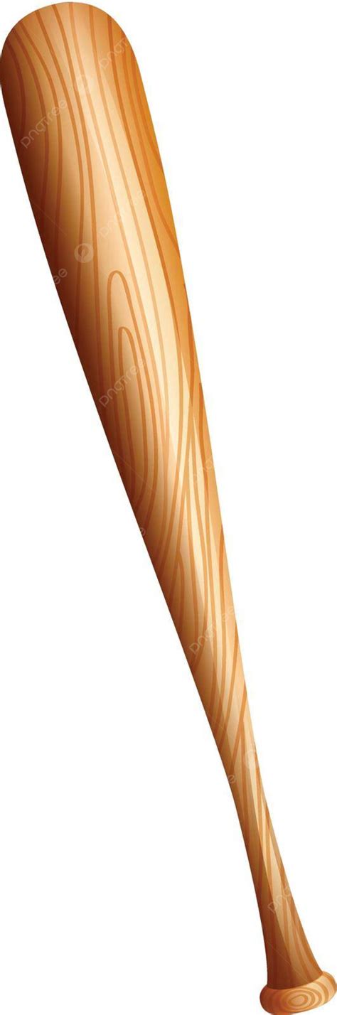 Wooden Baseball Bat On White Picture Ball Wooden Vector Picture Ball