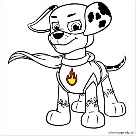 Super Pup Marshall Paw Patrol Coloring Page Free Coloring Pages Online