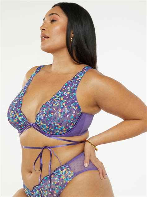 Steamy Floral Unlined Lace Fashion Bra In Multi And Purple Savage X Fenty Uk United Kingdom