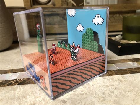 Super Mario Bros 3 Nintendo Nes 3d Cube Handmade Diorama Shadowbox Ebay