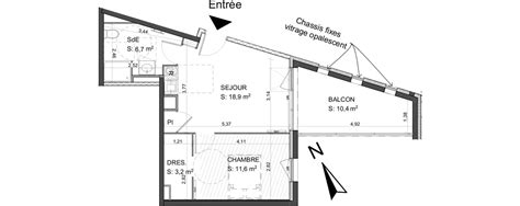 Plan Appartement T2 De 40 40 M² Neuf Résidence « Ekologie à Poitiers