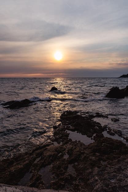 Premium Photo Sunset Over The Adriatic Sea Near Porec In Croatia