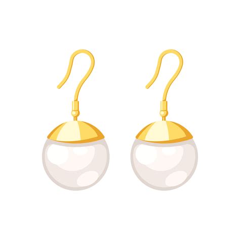 pearl earrings vector isolated on white background 16446527 Vector Art at Vecteezy