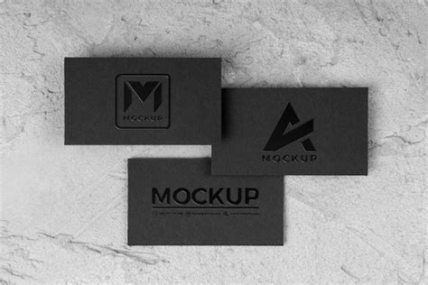 Premium Psd Embossed Gloss Business Card Mockup