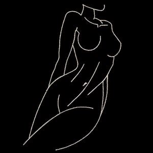 Embroidery Designs One Line Nude Woman Body Sketch Naked Woman