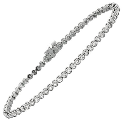 7 00 Carat Natural Diamond Tennis Bracelet G Si 14 Karat White Gold For