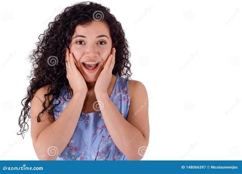 Mujer Latina Sorprendida Imagen De Archivo Imagen De Feliz