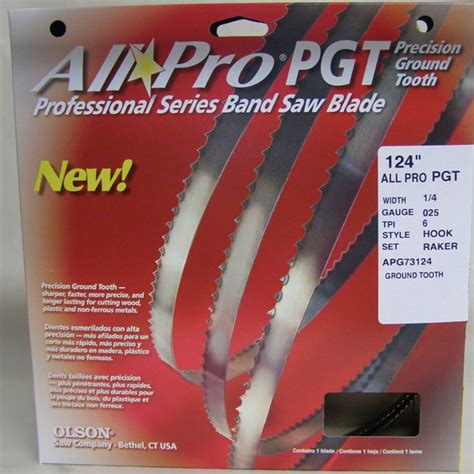 Olson Apg73124 124 All Pro® Pgt Premium Band Saw Blade 14 X 025