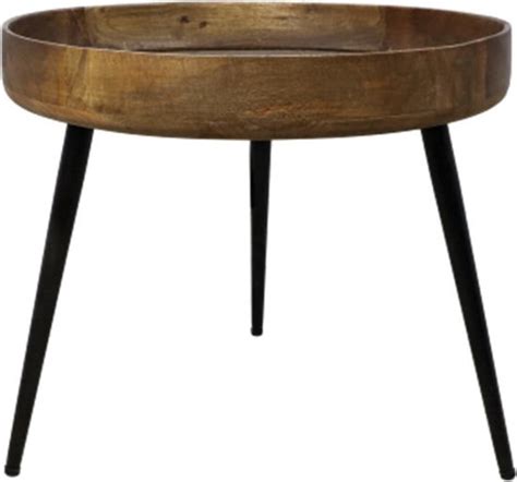 HSM Collection Bijzettafel Ventura ø50 cm naturel mangohout ijzer