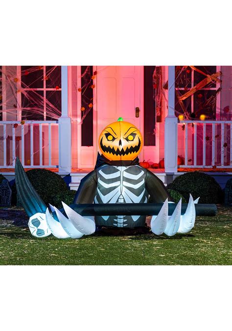 4ft Pumpkin Reaper Inflatable Prop Decoration Halloween Inflatables