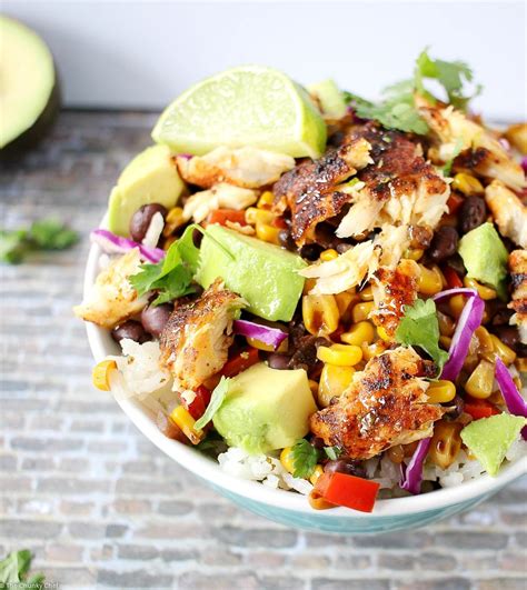 Blackened Fish Taco Bowls Healthy Dinner Idea The Chunky Chef