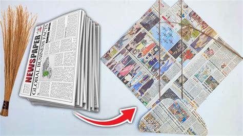 How To Make Double Shape Kite Newspaper Kite At Home Newspaper