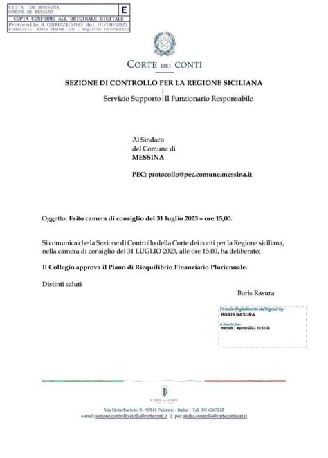 Approvato Il Piano Di Riequilibrio Dopo Anni Messina Oggi