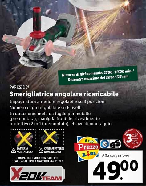 Parkside Smerigliatrice Angolare Ricaricabile Offerta Di Lidl